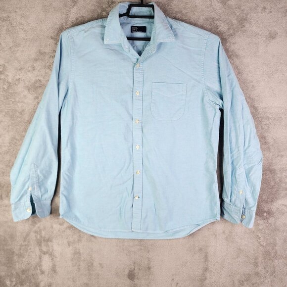 Men's Gap Light Blue Shirt Long Sleeve Button Down 100% Cotton Size L - Picture 2 of 11
